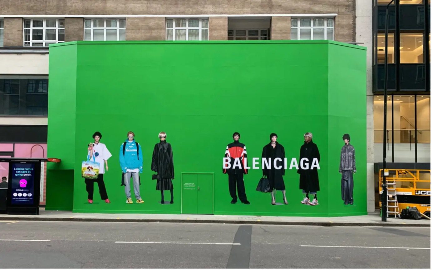 Green background for outdoor advertising