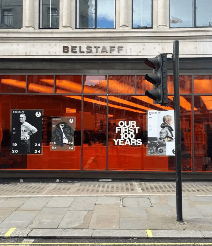 Orange tinted window to enhance outdoor signage